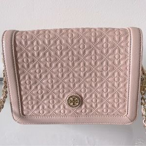 Tory Burch Blush Quilted Leather Shoulder Bag